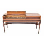 Square piano by Christopher Ganer, London, 1784, the mahogany case with wide multiple stringing