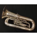 'The Triumphonic' silver plated double B flat class A tuba inscribed 'Manufactured by The