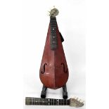 Patent bowed zither circa 1890, stamped J. Pugh Altona under the top fret of the fingerboard,