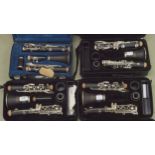 Four ex-student Sonata clarinets, all cased, two without mouthpieces (4) **This lot is subject to