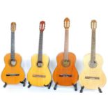 Four nylon string guitars, to include a BM Hertz, a Hokada CG600, a Miguel Angel and another