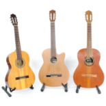 Landola C-200C nylon string guitar; together with a Giannini classical guitar and a Marina classical