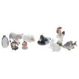 Royal Copenhagen - selection of small animal figures to include shape nos. 516, 1924, 19691, 2238,