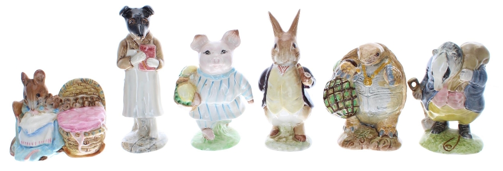 Group of six Beswick, F. Warne & Son Co Ltd. Beatrix Potter figures; including Little Pig