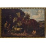 Style of S.J Clark (19th century) - farmyard scene