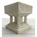 Copeland Parian model of the font of The Cathedral of Winchester, marked Copeland to the