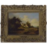 Circle of Edward Charles Williams (19th century) - landscape with a mother, child and dog on a