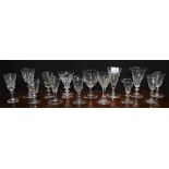 Selection of early 19th century and later drinking glasses; to include cut glass and moulded glass