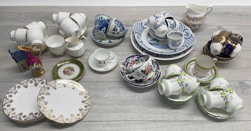 Selection of assorted tea cups and saucers; to include Old Chelsea Furnivals, Aynsley,