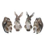 Royal Copenhagen - rabbit figure shape no. 1019, in original box, factory stamp to the underside and