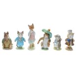 Group of six Beswick, F. Warne & Son Co Ltd. Beatrix Potter figures; including Tom Kitten,