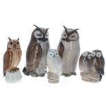 Royal Copenhagen - porcelain owl figure, shape no. 2999, factory stamps and artist's initials to the