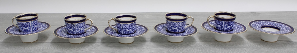 Royal Worcester for Phillips's Oxford Street set of three coffee cans with saucers, decorated with