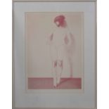 Adrian George (b.1944) - standing dancer girl in red, signed artists proof, numbered 11/50, signed