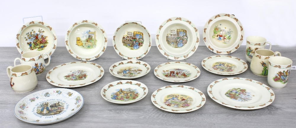 Selection of Royal Doulton 'Bunnykins' children's tableware; to include assorted cups, plates,