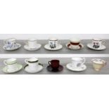 Royal Worcester - selection of assorted coffee cups with saucers; to include 'Lotus' pattern, '
