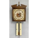 West German E. Schmeckenbecher wall clock, the 6.5" dial with a Gragonard print decoration, the case