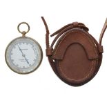 Military brass cased compensated barometer, the 2.5'' silvered dial inscribed 'T.A.R.S. & W Ltd, No.