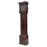 Contemporary mahogany grandmother clock with 8" square painted dial signed C. Ingrams, Haslemere,