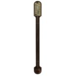 Oak stick barometer, the scale signed I.Blatt, Brighton over a flat trunk with recessed tube to
