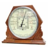Short & Mason of London storm guide table barometer, the 12" cream dial within a chrome bezel and