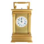 Giant Grande Sonnerie repeater carriage clock striking on two gongs, with hours and quarters/