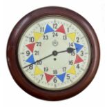 Good RAF single fusee operations room  sector clock, the 14" 24 hour dial with yellow, red and
