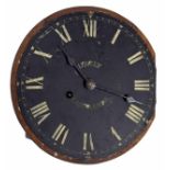 Unusual single fusee 12" wall dial clock signed Lovely, Eastbourne, with aluminium movement (