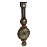Rosewood five glass wheel barometer signed C.A. Canu, 21 Cross St, Hatton Garden, the principal