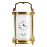 Contemporary Charles Frodsham miniature oval carriage clock timepiece, 4.5" high (original box and