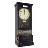 National Electric clocking-in clock, the 9" cream dial inscribed National Electric, National Time