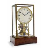 Eureka electric clock, the 4.75" white dial over the movement and under a replacement four glass
