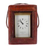 Carriage clock timepiece, signed Garrard & Co, London W1 on the dial plate below the chapter ring,