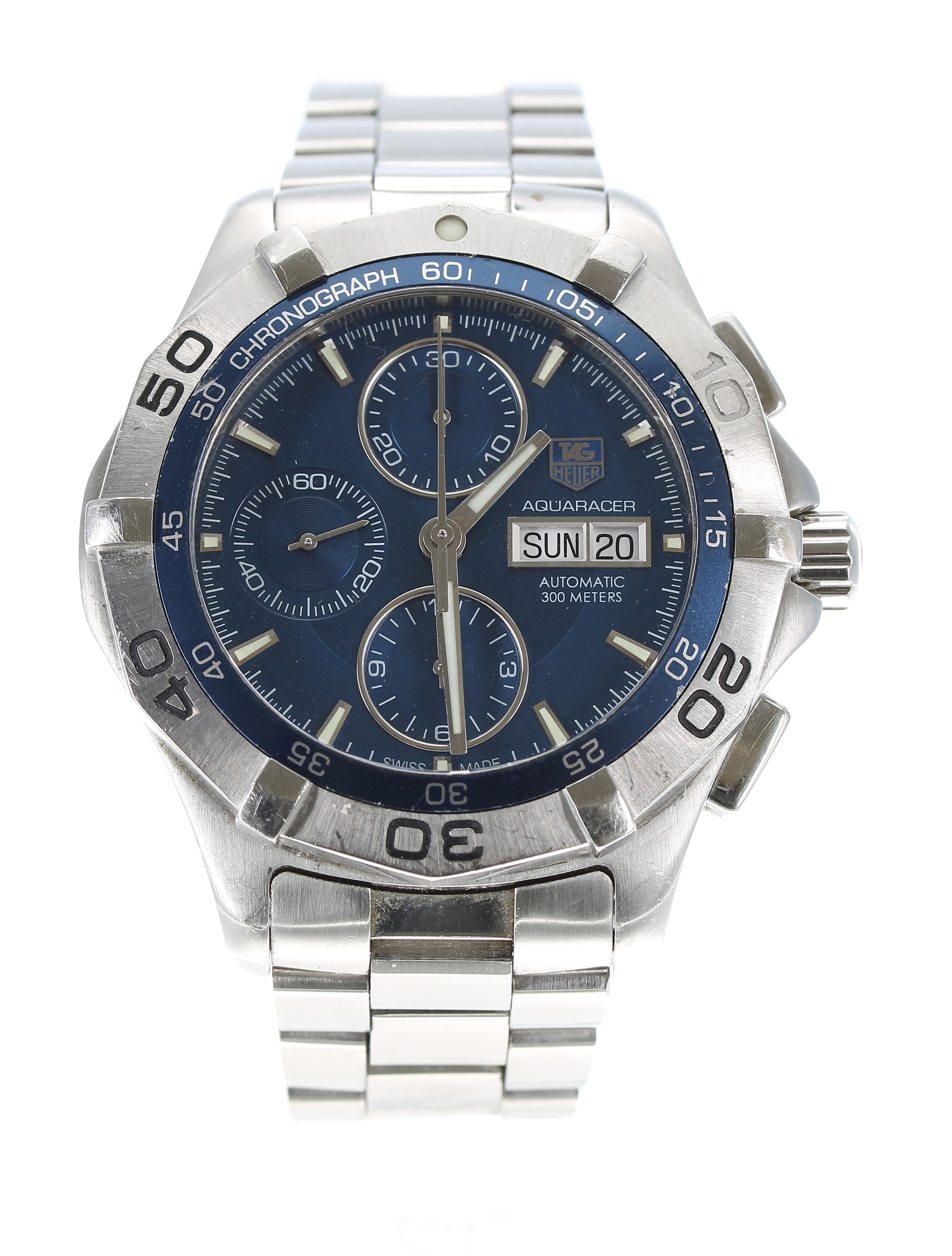 Tag Heuer Aquaracer chronograph automatic stainless steel gentleman's wristwatch, reference no.