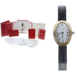 Fine Cartier Baignoire 1920 18ct oval lady's wristwatch, serial no. 78094xxxx, the oval dial with