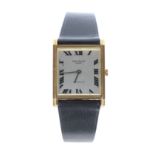 Fine Patek Philippe 18ct yellow gold rectangular wristwatch retailed by Cartier, reference no. 3519,