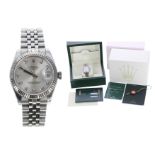 Rolex Oyster Perpetual Datejust midsize stainless steel wristwatch, reference no. 178274, serial no.