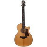 2021 Taylor 614ce Grand Auditorium electro-acoustic guitar with V bracing, made in USA, ser. no.