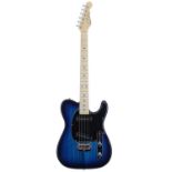 2020 G&L Fullerton Deluxe Asat Special electric guitar, made in USA, ser. no. CLF20xxxx2; Body: blue