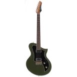 Kauer Guitars Korona Single Cut electric guitar, made in USA, ser. no. 1x5; Body: olive green finish