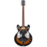 Tanglewood Blue Sound TBS800 electric resonator guitar; Body: two-tone sunburst finish, light