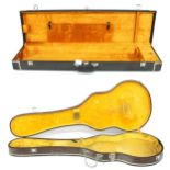 1970s Les Paul type electric guitar hard case (missing handle); together with a Casio keyboard