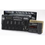 Line 6 Pod XT Live guitar pedal board, boxed; together with a Zoom GFX-707 guitar effects processor,