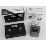 Chord DL-50 delay pedal, boxed; together with a Vox VFS2A guitar amplifier foot switch, boxed (2)