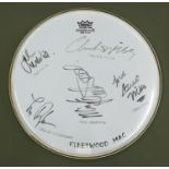 Fleetwood Mac - autographed Remo Weatherking drum skin, signed by Mick Fleetwood, Stevie Nicks,