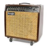 Early 1990s Mesa Boogie Mark IV guitar amplifier, made in USA, hardwood cabinet with weave grill,