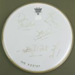 The Eagles - autographed Remo drumskin signed by Joe Walsh, Don Felder, Glenn Frey, Don Henley and