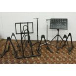 Selection of guitar stands to include a four position multi-guitar stand, five A-frame guitar stands