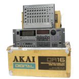 Akai Digital DR16 hard disc recorder rack unit, boxed; together with an Akai Digital MT8 mix tab and