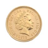 Elizabeth II 2005 half sovereign coin, 4gm ** The Royal Mint in 2005 introduced a modern